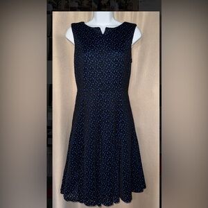Karl Lagerfeld Black and Blue Patterned Dress